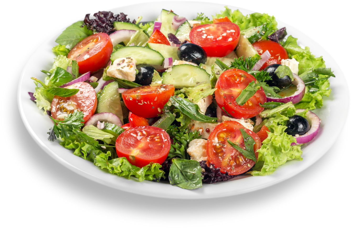 Greek Salad on a Plate 